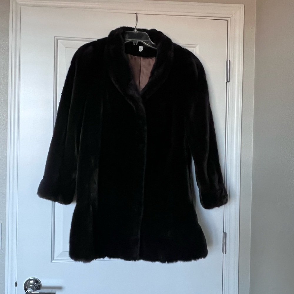 Coat faux fur mink women size 10